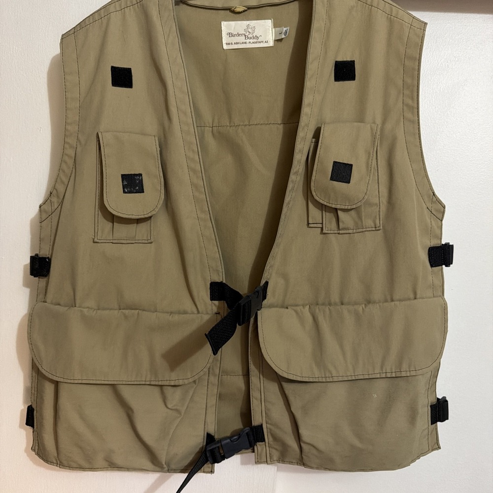 Vintage Birders' Buddy Utility Best Size Large Tan Multi Pocket